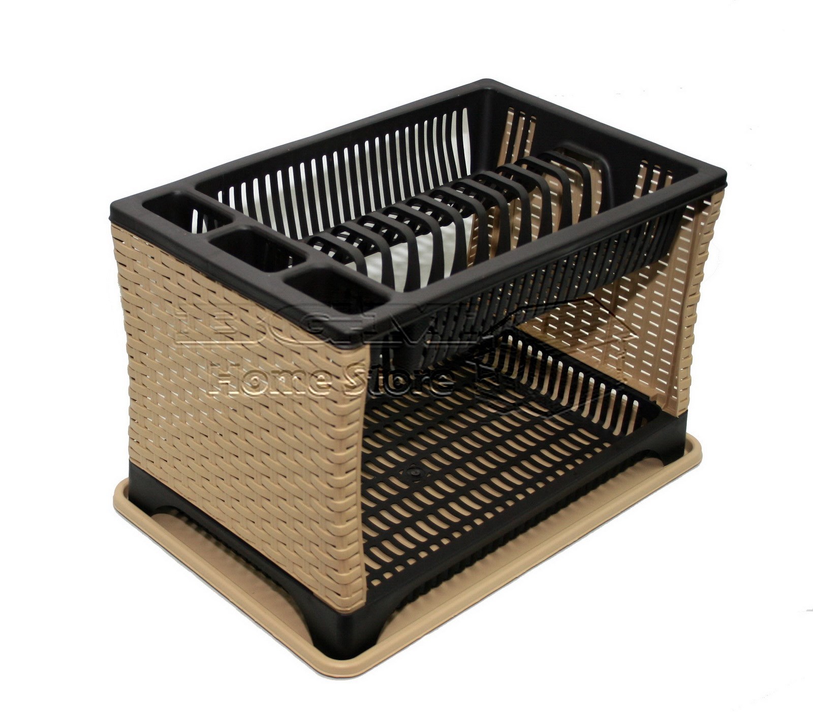 Modern Two 2 Layer Plastic Dish Drainer Rack Utensil Cutlery Light 