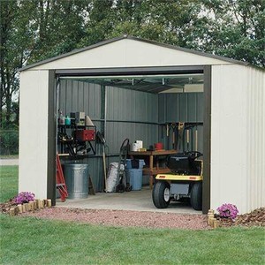 Murry Hill Garage 12 x 10 Almond Coffee Metal Storage Building Shed 