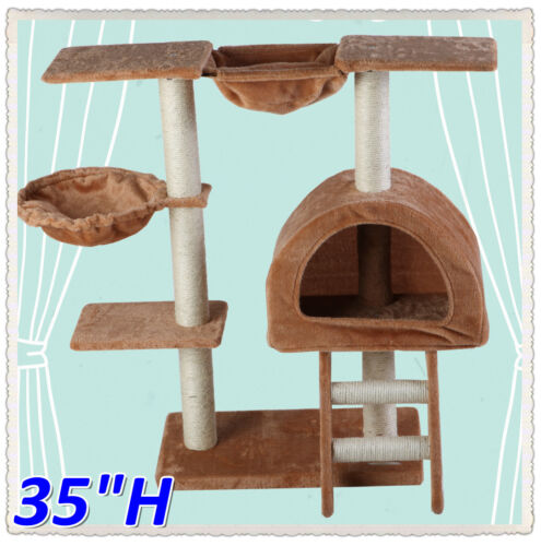 『NEPTUNE』35"H Brown Cat Tree Condo House Scratcher Pet Furniture Bed-16 NIB in Pet Supplies, Cat Supplies, Furniture & Scratchers | eBay