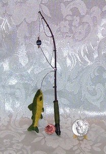 New 1 6 Scale for Barbie Doll Size Miniature Fishing Pole w Fish for Diorama | eBay