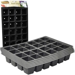   SEED 24 CELL TRAY PLASTIC GREENHOUSE PROPAGATION SEEDS TRAYS PACK OF 3  greenhouse plastic trays