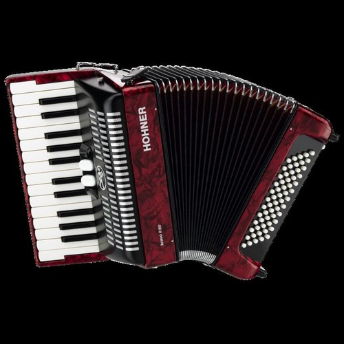 Hohner Accordina II Accordion, Csystem 5 rows, red, y.1975, 80 Bass