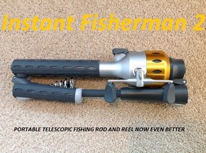 **NEW** INSTANT FISHERMAN 2 Portable Telescopic Fishing Rod and Reel ...