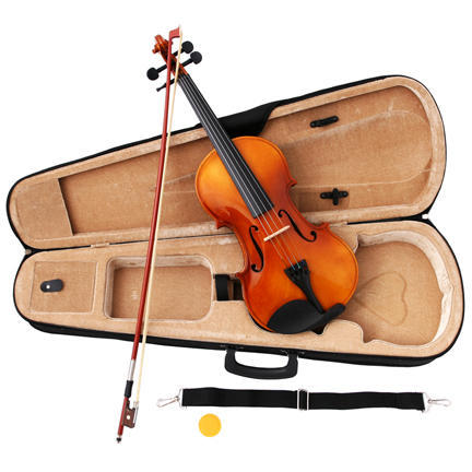 NEW NATURAL VIOLIN/FIDDLE ~FULL SIZE 4/4~W/ CASE & BOW