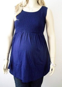 maternity knit cotton plus 28w smock navy