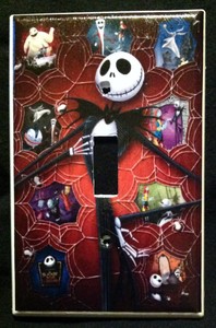 NIGHTMARE BEFORE CHRISTMAS LIGHT SWITCH COVER JACK Red Single Switch ...