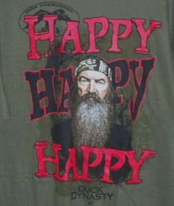 Phil Robertson on Duck Dynasty Commander Phil Robertson Shirt Size Xl Happy Happy   Ebay