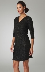 Black Cocktail Dress on Misook Sparkle Black Faux Wrap Holiday Cocktail Dress Sz 1x   Ebay