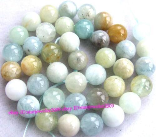 Natural Aquamarine Round Gemstone Beads 15.5'' 4mm 6mm 8mm 10mm 12mm 14mm 16mm in Jewelry & Watches, Loose Beads, Stone | eBay