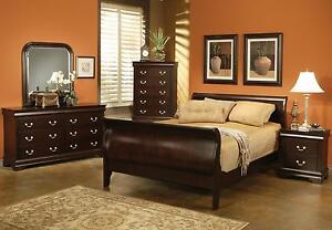 New 4 PC King Size Louise Phillipe Cappucino Color Bedroom Set