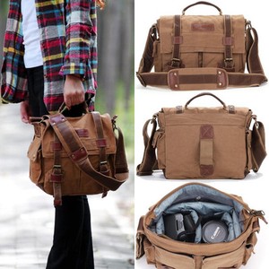 Canon Dslr Camera Bags on Canvas Dslr Camera Messenger Shoulder Bag For Nikon Sony Canon Ab138 1