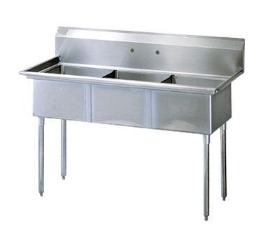 Commercial Stainless Steel (3) Three Compartment Sink 59 x 24 New