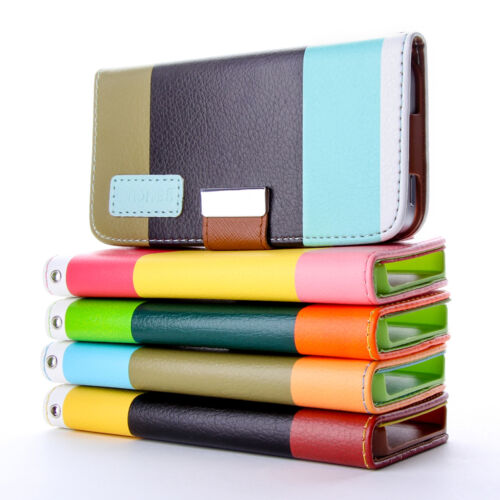 id Leather Wallet Pouch Stand Case for Apple 
