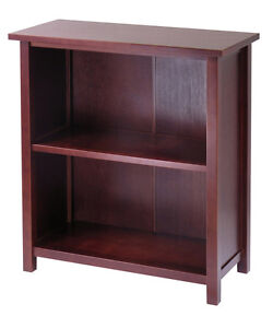 New Milan 3-Tier Medium Storage Book Shelf or Bookcase Antique Walnut Wood
