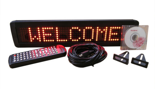 New! One Line Indoor RED LED Programmable Scrolling Message Display Sign 17"x4" in Business & Industrial, Retail & Services, Business Signs | eBay