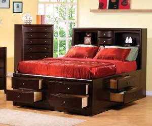 New Phoenix Contemporary 4 PC Set With Queen Bookcase Bed 