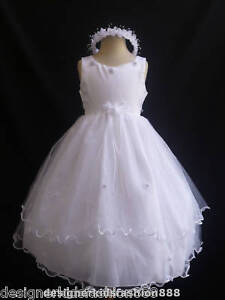 New White Flower girl party pageant dress Sz 2 4 6 8 12 in Clothing, Shoes & Accessories, Wedding & Formal Occasion, Girls' Formal Occasion | eBay