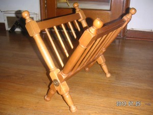 Wood Floor Magazine Rack