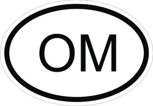 OM OMAN COUNTRY CODE OVAL STICKER bumper decal car NEW