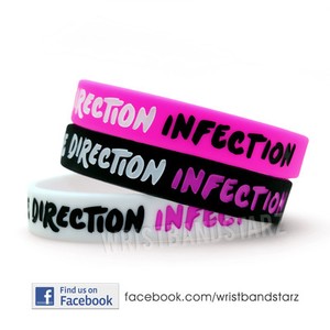  Direction Wristbands on One Direction Infection Bracelet Wristband Pink Black   Ebay