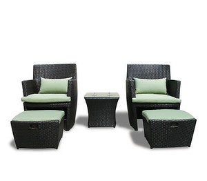 Outdoor Wicker Patio Balencia Bistro Set Chairs Ottomans ...