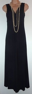 Black Jersey Maxi Dress on Per Una Long Black Jersey Maxi Dress Vtg 20s Lace Detail Party Grecian