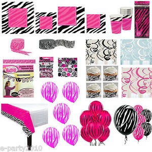 Zebra Birthday Party Supplies on Pink Black Zebra Animal Print Birthday Party Supplies Pick Only What U