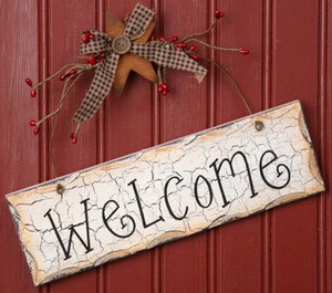 Primitive Home Decor on Primitive Crackled Welcome Home Decor Wood Sign   Ebay