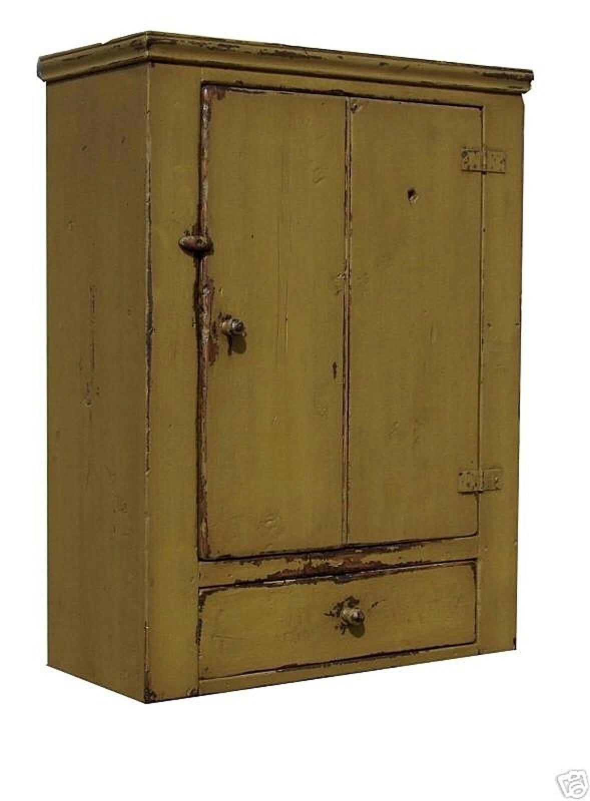 WALL CUPBOARD PAINTED COUNTRY EARLY AMERICAN REPRODUCTION PINE