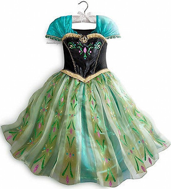 PRINCESS ANNA CORONATION COSTUME SIZE 7/8 DISNEY STORE "FROZEN" FREE SHIPPING eBay
