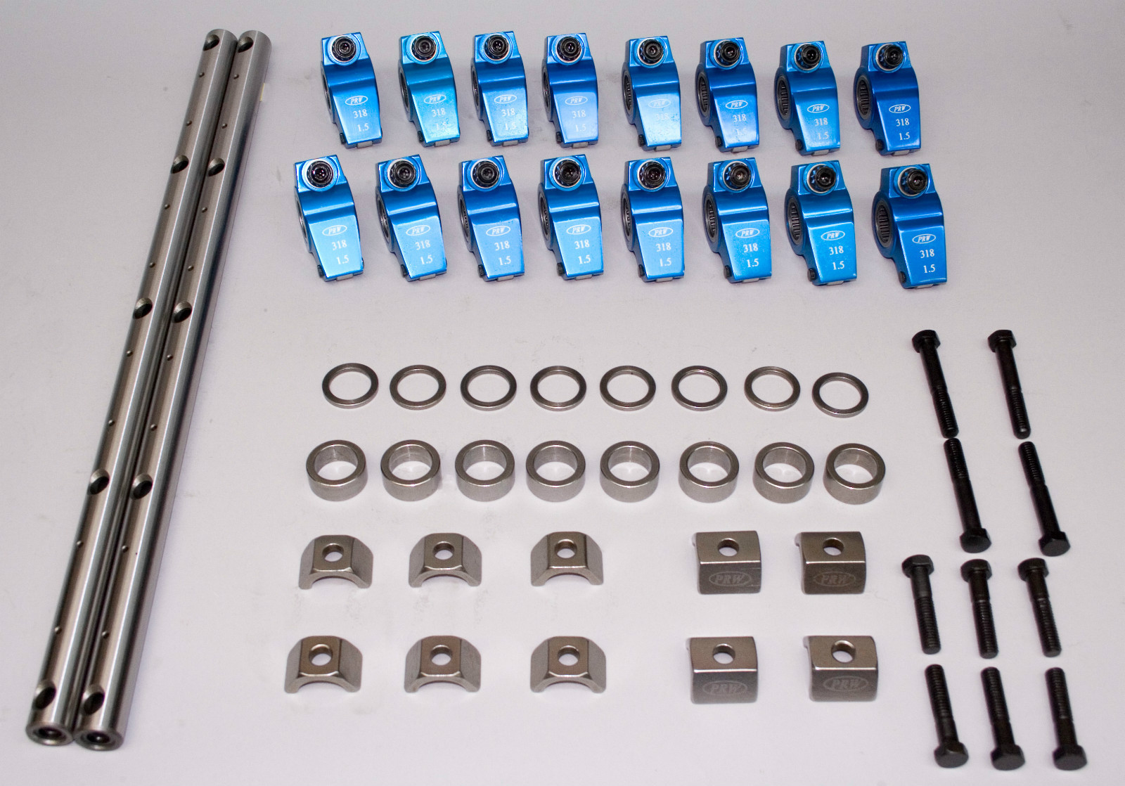 PRW SB Mopar 273360 Aluminum Shaft Mount Roller Rocker Arms 1.6 Ratio