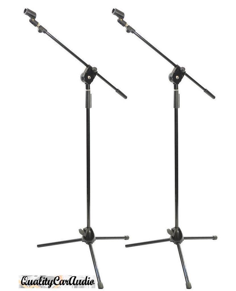 Pack of 2 New Pyle PMKS3 Tripod Microphone Stands w Extending Boom Mic