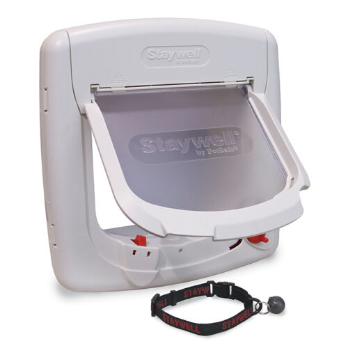 PetSafe Staywell Magnetic White Cat Pet Flap Door with 4