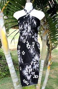 White Wrap Dress on Beach Coverup Skirt Wrap Dress  Black With Large White Hibiscus   Ebay