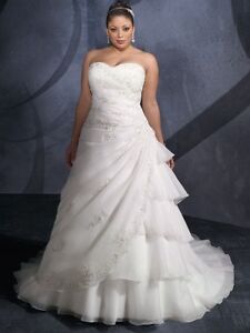  Size Evening Dress on Plus Size White Ivory Lace Organza Empire Line Wedding Bridal Dress