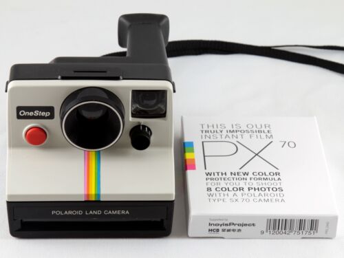Polaroid SX-70 One Step White Rainbow Stripe Instant Land Camera w/ Film TESTED in Cameras & Photo, Film Photography, Film Cameras | eBay
