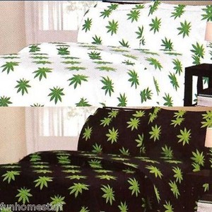 POT / MARIJUANA LEAF WEED 420 MICROFIBER BED SHEET SET ALL SIZES ...