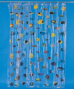 Clear shower curtain - Shower Curtains : Mince His Words - Clear Fish Shower Curtain with Design