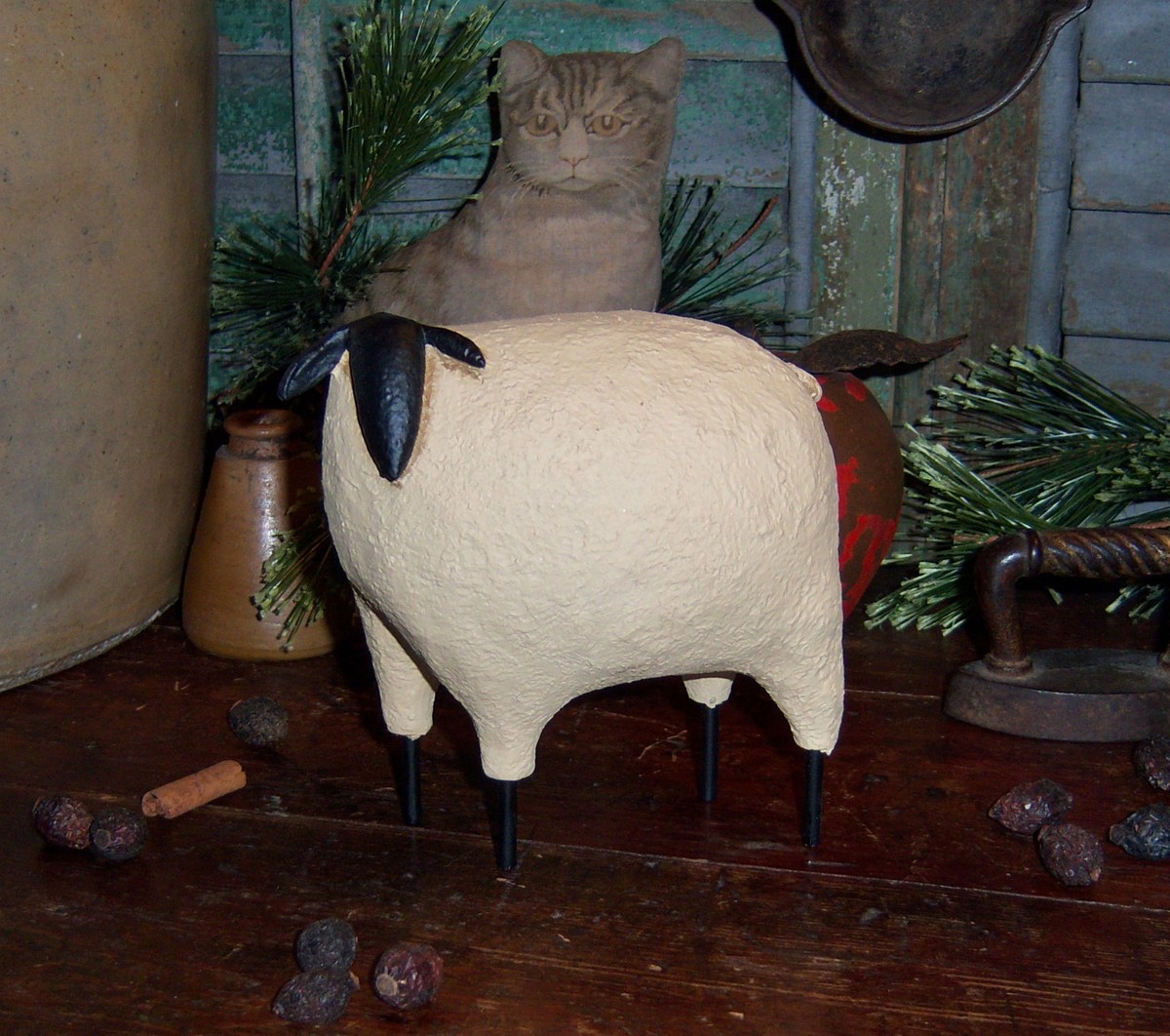 Primitive Rustic Black White Sheep Lamb Home Decor On Popscreen