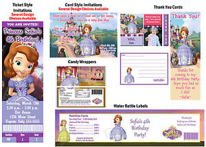 Disney Princess Birthday Party Ideas on Princess Sofia The First Birthday Party Ticket Invitations Supplies