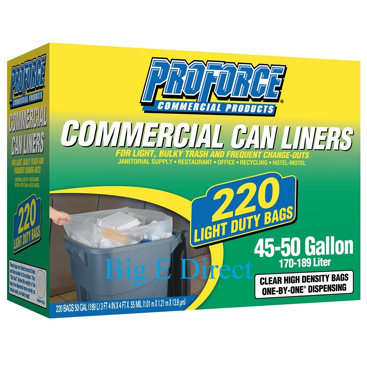 ProForce Commercial Can Liners 4550 Gallon 220 ct Garbage Trash Can