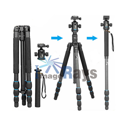 NEW HORUSBENNU C2540TM(Red) Carbon Fiber Camera Tripod Monopod + Ball