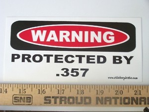 Protected by 357 Funny Gun Bumper Sticker Decal | eBay