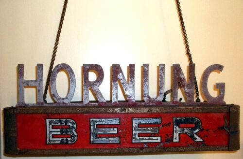 RARE Vintage HORNUNG BEER Lighted Hanging SIGN~Philadelphia, PA Tioga BREWERY in Collectibles, Breweriana, Beer, Signs, Tins | eBay