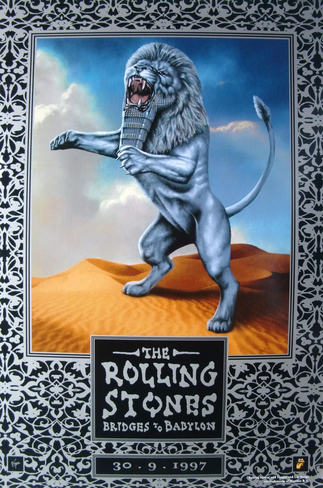ROLLING STONES "BRIDGES TO BABYLON 3091997" U.S. PROMO POSTER Rock Music