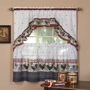 Red Swag Kitchen Curtains Red Vintage Kitchen Curtains