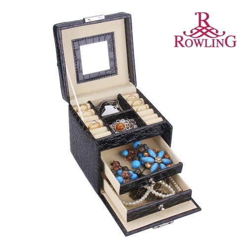 ROWLING Faux Leather Jewelry Box Case Jewellery Watch