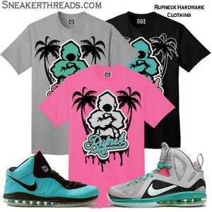 Miami South Beach Lebrons on Rufnek Soldier Lebron 9 South Beach Elite Miami Vice Shirt   Ebay