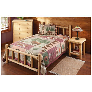 Details about RUSTIC NATURAL CEDAR LOG QUEEN SIZE BED BEDS NEW