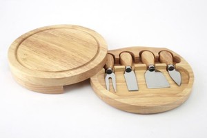 set &  Round Cheeseboard Cheese integ Set. Slide Knife Board board  Knife/Server knife  cheese